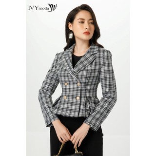 Áo vest nữ kẻ ngang hông ivy moda ms 67m7108