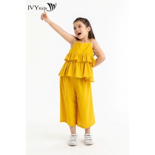 Bộ áo 2 dây phối bèo xếp tầng bé gái ivy moda ms 12g1532