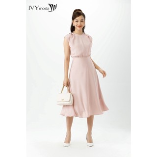 Đầm lụa cổ sau cách điệu ivy moda ms 48m7212