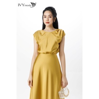 Đầm lụa cổ sau cách điệu IVY moda MS 48M7212