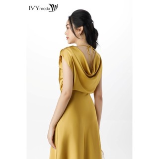 Đầm lụa cổ sau cách điệu IVY moda MS 48M7212