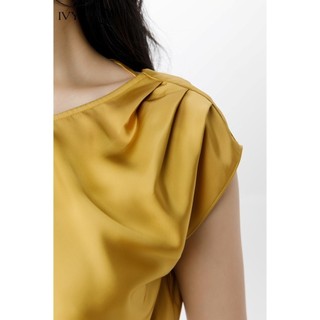 Đầm lụa cổ sau cách điệu IVY moda MS 48M7212