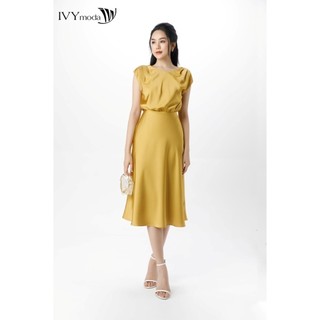 Đầm lụa cổ sau cách điệu IVY moda MS 48M7212