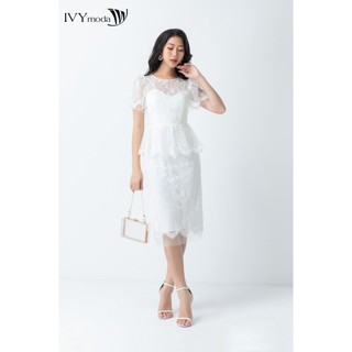 Đầm ren ôm dáng peplum IVY moda MS 48M6824