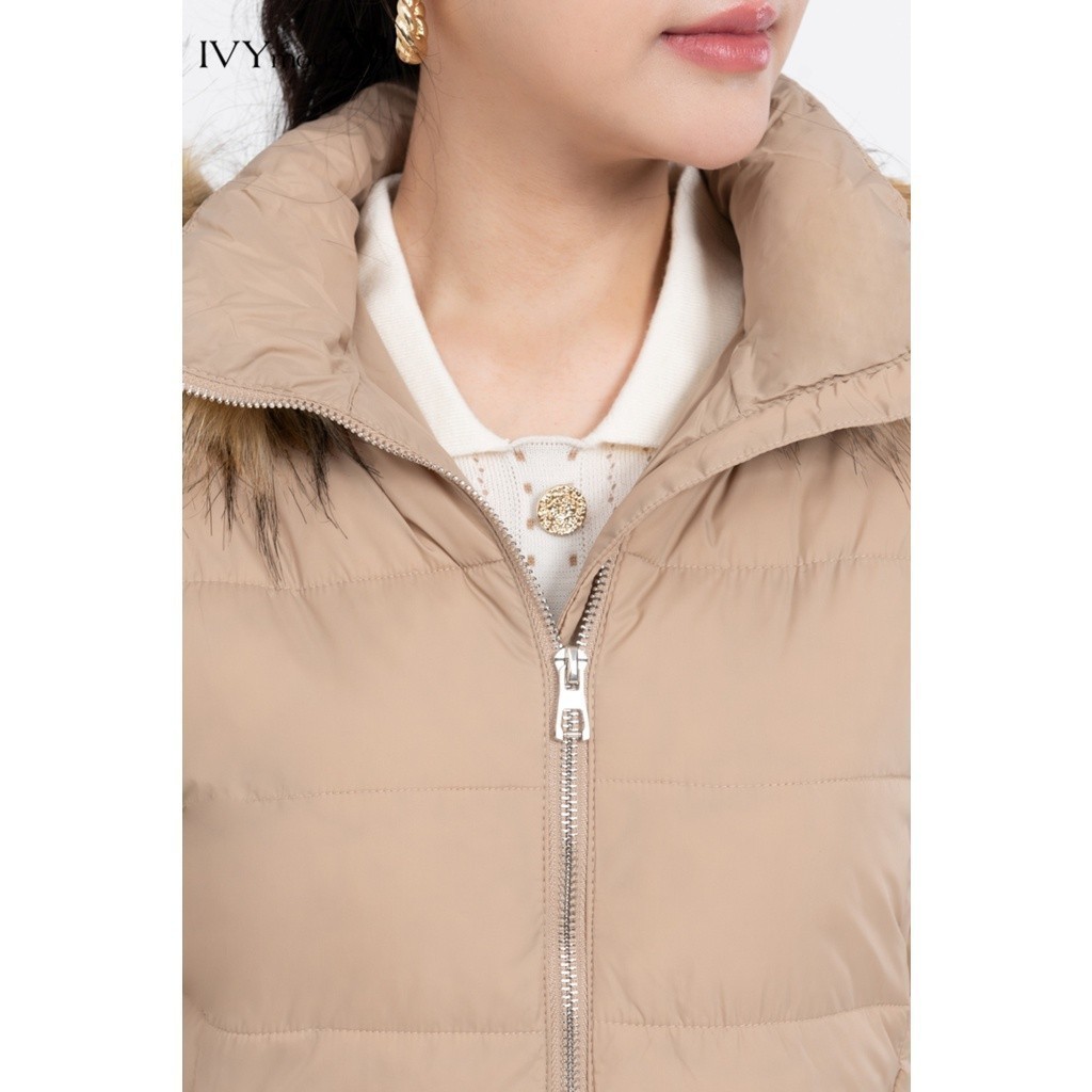 [ OUTLET KHÔNG ĐỔI TRẢ ] Áo khoác phao nữ cổ mũ viền lông form rộng IVY moda MS 70B9101 | BigBuy360 - bigbuy360.vn