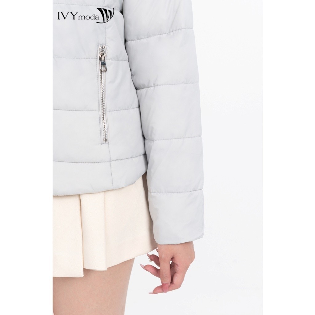 [ OUTLET KHÔNG ĐỔI TRẢ ] Áo khoác phao nữ cổ mũ viền lông form rộng IVY moda MS 70B9101 | BigBuy360 - bigbuy360.vn
