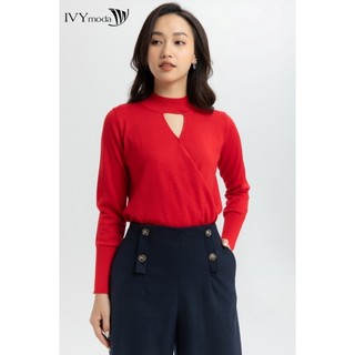 Áo len lông cừu nữ cổ lọ cách điệu ivy moda ms 58b7973