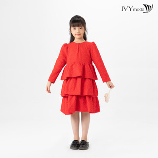 Đầm xòe gấm hoa nổi bé gái ivy moda ms 48g1479