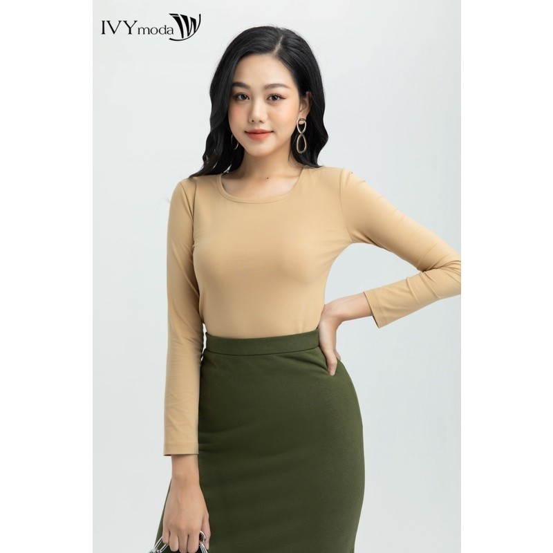 Áo thun nữ trơn cổ tròn IVY moda MS 58P0157