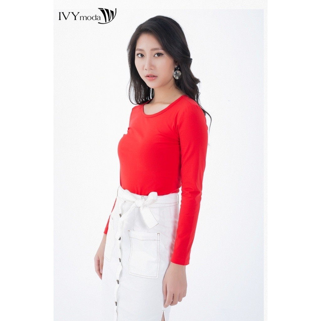 Áo thun nữ trơn cổ tròn IVY moda MS 58P0157 | BigBuy360 - bigbuy360.vn