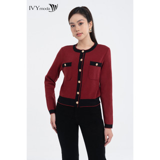 Áo khoác len nữ viền màu IVY moda MS 77B8867