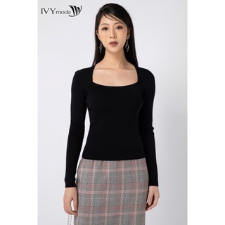 Áo len gân nữ cổ kiểu IVY moda MS 58B8822