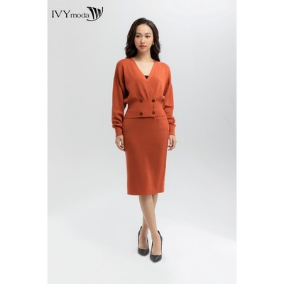 Chân váy len ôm lông cừu cao cấp IVY moda MS 30B7966