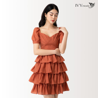Đầm voan xòe xếp tầng ivy moda ms 45s2595