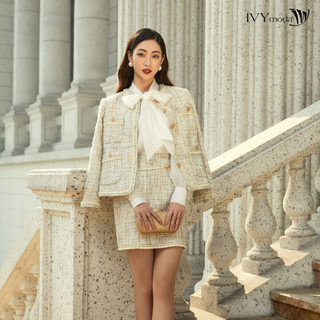 Chân váy tweed 2 lớp dáng chữ a ivy moda ms 31b9012