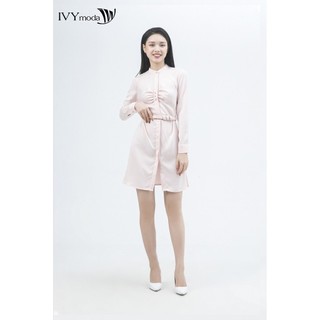 Đầm 1 lớp cổ tàu trụ kèm đai IVY moda MS 47B7682
