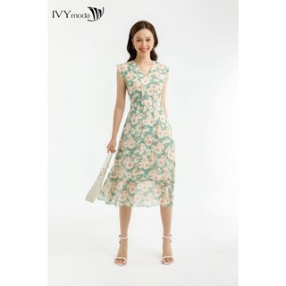 Đầm hoa tay hến IVY moda MS 41M7267