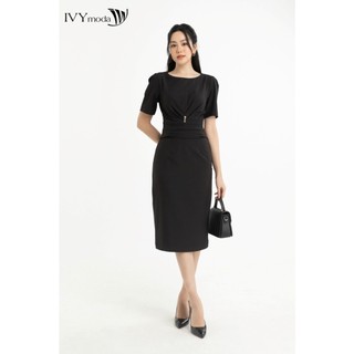 Đầm ôm eo xếp ly IVY moda MS 48M7559