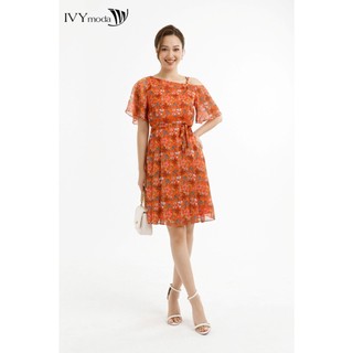 Đầm lụa lệch vai IVY moda MS 48M7545