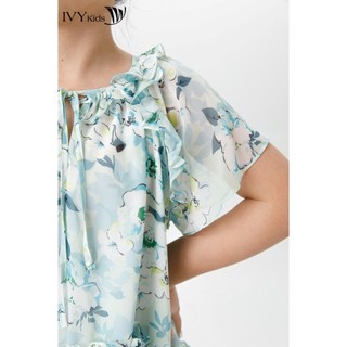 Đầm lụa bé gái nhấn bèo IVY moda MS 48G1506