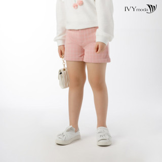Quần sooc dạ kẻ bé gái ivy moda ms 20g1470