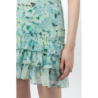 Đầm lụa nhấn bèo IVY moda MS 48B8776