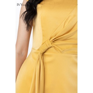 Đầm lụa phối nút buộc IVY moda MS 48M7487