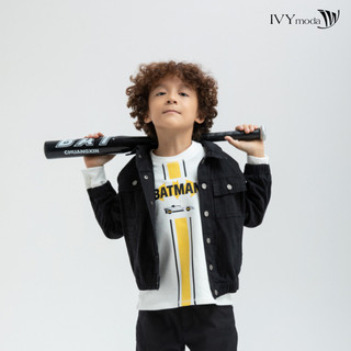 Áo khoác bò cổ mũ bé trai IVY moda MS 77K0756