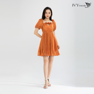 Đầm dập ly tay bồng ivy moda ms 45s2546