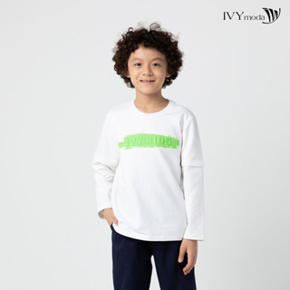 Áo thun bé trai chữ nổi ivy moda ms 58k1381