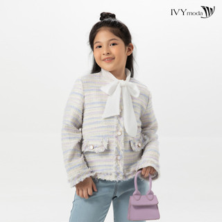 Áo khoác tweed thắt nơ bé gái ivy moda ms 67g1416