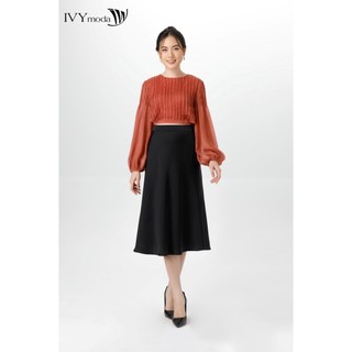 Chân váy lụa Midi IVY moda MS 31M7263