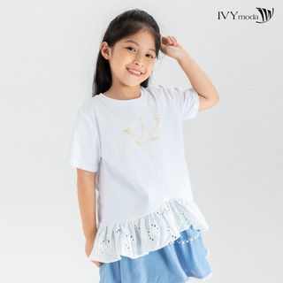 Áo thun vương miện bé gái IVY moda MS 57G1260