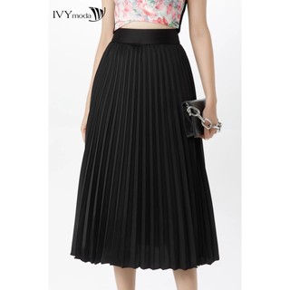 Chân váy lụa xếp ly ivy moda ms 31m7421