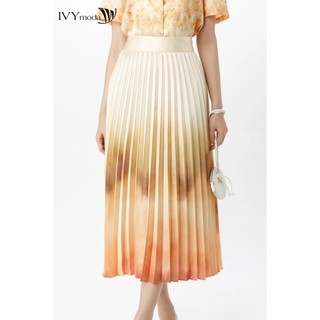 Chân váy lụa xếp ly IVY moda MS 31M7421