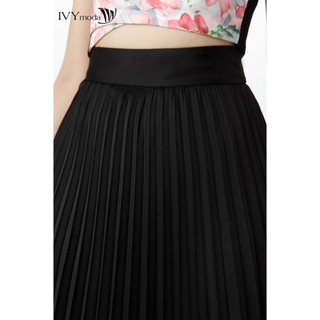 Chân váy lụa xếp ly IVY moda MS 31M7421