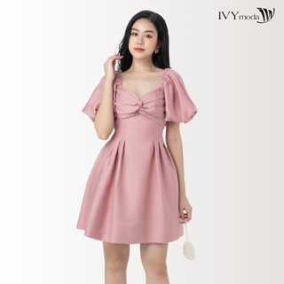 Đầm chiết eo tay bồng ivy moda ms 48b9268