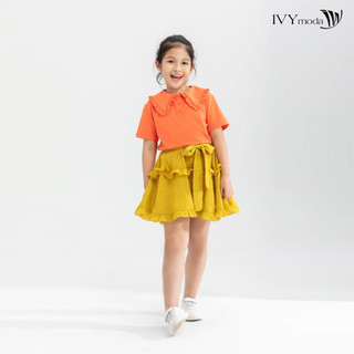 Áo thun cổ bèo bé gái IVY moda MS 57G1218
