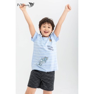 Áo thun cổ tròn Tom&Jerry bé trai IVY moda MS 57K1212