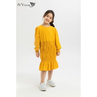 Đầm thun tay dài dáng xòe bé gái IVY moda MS 42G1128