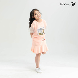 Áo thun (kèm chân váy) Tom&Jerry bé gái IVY moda MS 57G1270