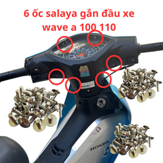 ốc salaya gắn đầu xe wave 100 110 chất liệu inox 304 không gỉ sáng bóng