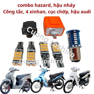 combo hậu nháy audi kèm hazard nháy 4 bóng xi nhan cho xe wave a 50 100 110 vision nháy siêu sáng