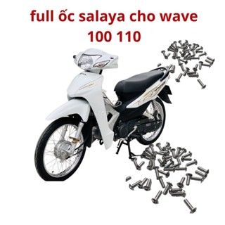 ốc inox salaya gắn full dàn áo wave 100 110 lắp ốp pô, gáy xe, đầu xe, chân gương, hộp xích, chất liệu inox 304 sịn