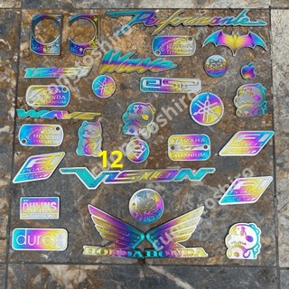 Tem titan logo stickers durex, zhipat, proti, esp, fi, 150i, racing boy, hrc honda racing, ohlins,esp,yss