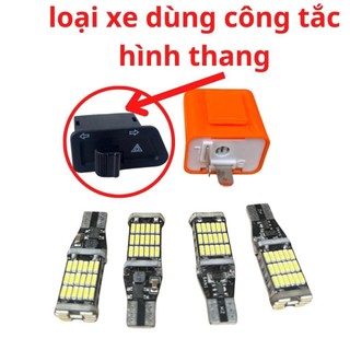 combo công tắc hazard cục nháy kèm 4 xi nhan led T15 siêu sáng lắp cho xe honda như wave, ab, sh, future, vision, lead..
