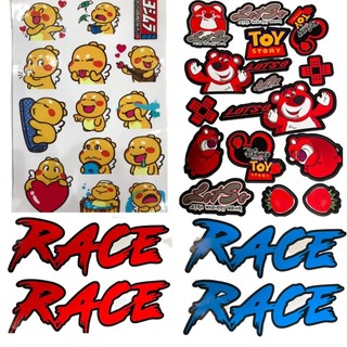 sticker dán xe máy khủng long gấu lotso doremon pikachu cute chống thấm nước chống bay màu siêu đẹp