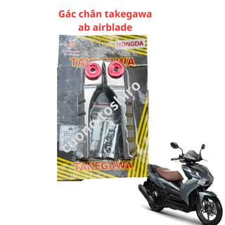 Gác chân nhôm gắn xe Ab airblade kèm ốc và long đền đỏ gắn đơn giản kêu tạch tạch để chân takegawa