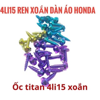 Ốc titan gr5 salaya 4li ren xoắn dàn áo xe honda hàng chất lượng cao