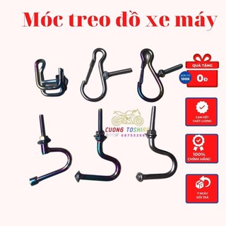 Móc treo đồ xe máy loại chữ U, loại kẹp, loại móc câu, dấu hỏi inox titan 7 màu gắn lắp cho mọi dòng xe (giá 1 cái)